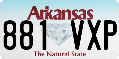 AR license plate 881VXP