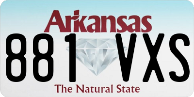 AR license plate 881VXS