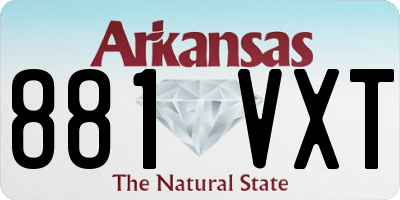 AR license plate 881VXT