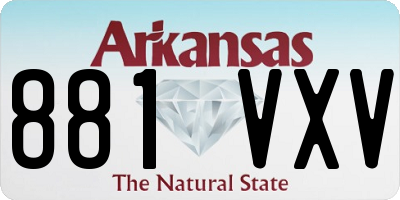 AR license plate 881VXV