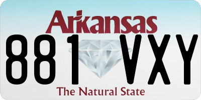 AR license plate 881VXY
