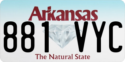 AR license plate 881VYC