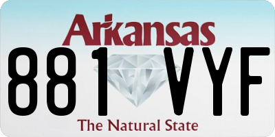 AR license plate 881VYF