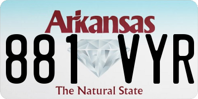 AR license plate 881VYR