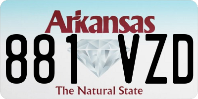 AR license plate 881VZD