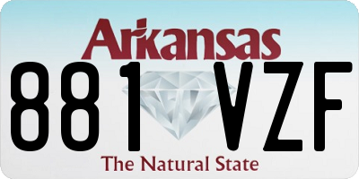 AR license plate 881VZF