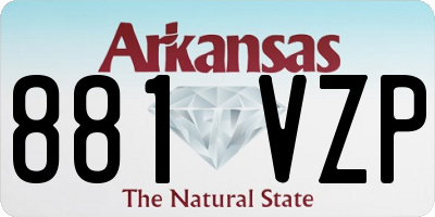 AR license plate 881VZP
