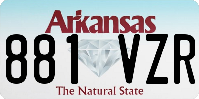 AR license plate 881VZR