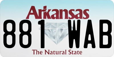 AR license plate 881WAB