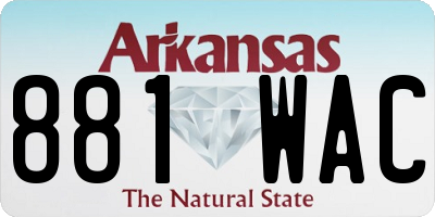 AR license plate 881WAC