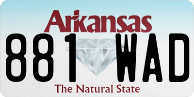 AR license plate 881WAD
