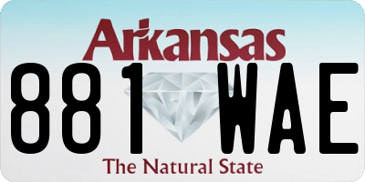 AR license plate 881WAE