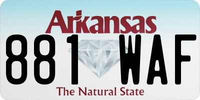 AR license plate 881WAF