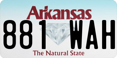 AR license plate 881WAH
