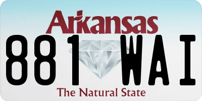 AR license plate 881WAI