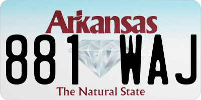 AR license plate 881WAJ