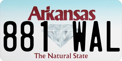 AR license plate 881WAL