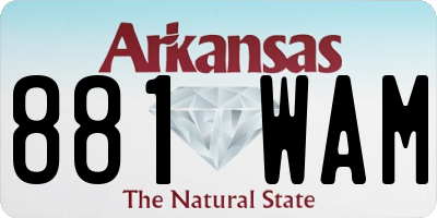 AR license plate 881WAM