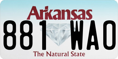 AR license plate 881WAO