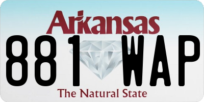 AR license plate 881WAP