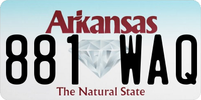 AR license plate 881WAQ
