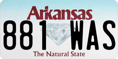 AR license plate 881WAS