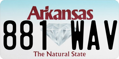 AR license plate 881WAV