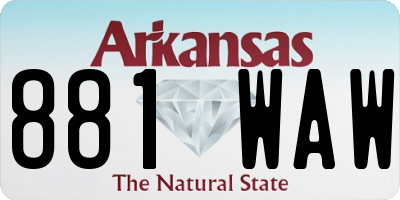AR license plate 881WAW
