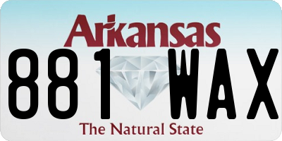 AR license plate 881WAX