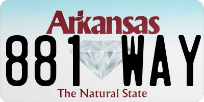 AR license plate 881WAY