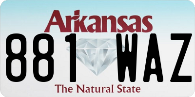 AR license plate 881WAZ
