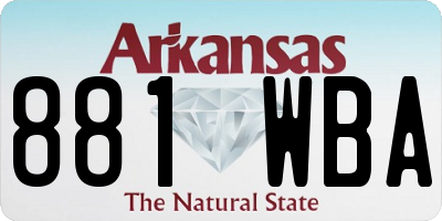 AR license plate 881WBA