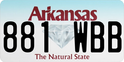 AR license plate 881WBB