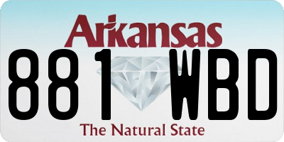 AR license plate 881WBD