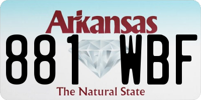 AR license plate 881WBF