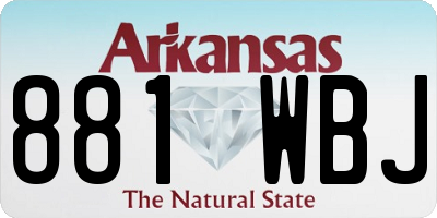 AR license plate 881WBJ