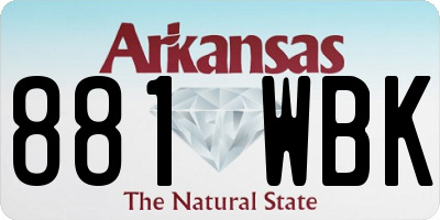 AR license plate 881WBK