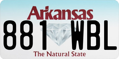 AR license plate 881WBL