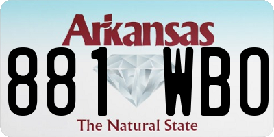 AR license plate 881WBO