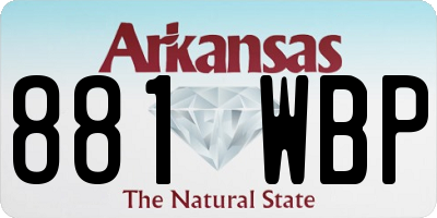 AR license plate 881WBP