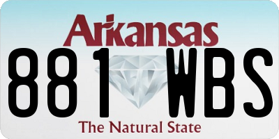 AR license plate 881WBS