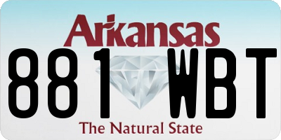 AR license plate 881WBT