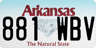 AR license plate 881WBV