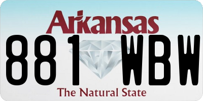 AR license plate 881WBW