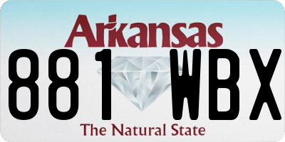 AR license plate 881WBX
