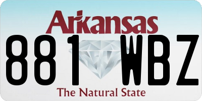 AR license plate 881WBZ