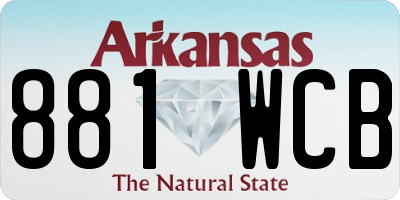 AR license plate 881WCB
