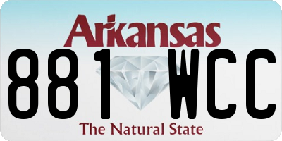 AR license plate 881WCC