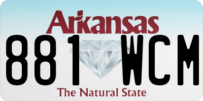 AR license plate 881WCM