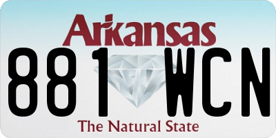 AR license plate 881WCN